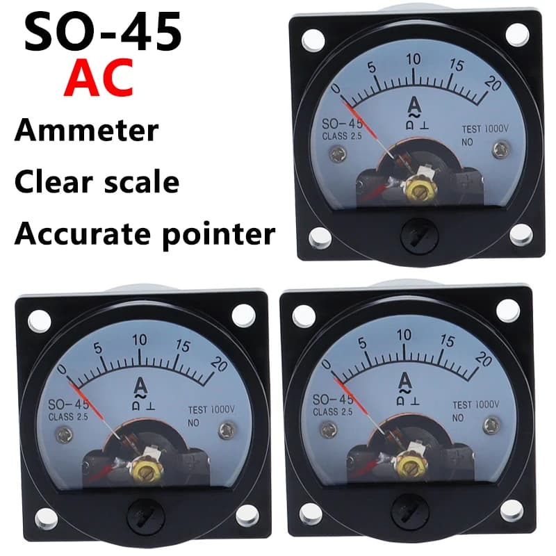 SO-45 AC Analog Ammeter 1A 2A 3A 5A 10A 15A 20A 30A 50A etc, Pointer meter/Current Meter/Panel Meter