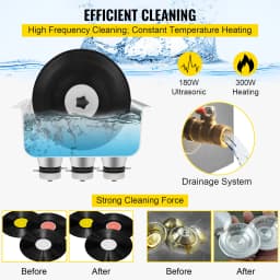 SucceBuy 6L Knob Ultrasonic Vinyl Record Cleaner Portable Washing Machine Ultrasound Dishwasher Contact Lenses Dental Jewelry