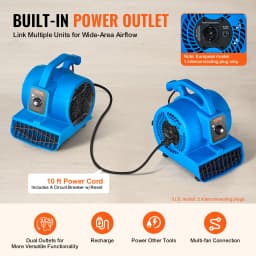 SucceBuy Floor Blower 1360 RPM 600 CFM Air Mover for Drying and Cooling Portable Dryer for Janitorial Home Plumbing Commercial