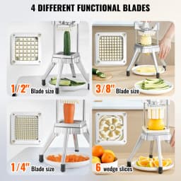 SucceBuy Commercial Vegetable Fruit Dicer Cutter Potato Slicer Chopper 4 Blades & Tray Manual Cutting Machine home appliance