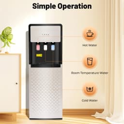 Electric Hot and Cold Water Cooler Dispenser, Versatile Standing Bottom Loading Water Dispenser for Home Office, 110V US/220V EU