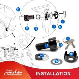 Roykaw Golf Cart Ignition Key Switch Starter Switch for Club Car DS 1996-up 36/48 V, OEM# 101826201