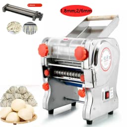 550W Electric Pasta Maker Noodle Machine Dumpling Skin Roller Steel Full Stainless Steel Dual Knife Noodle Maker For Commercial