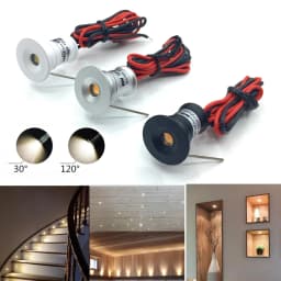 Mini LED Spotlight 1W IP65 Recessed Downlight Indoor 12V Dimmable Spot Light Ceiling Lamp Showcase Display Staircase Lighting