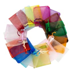 50Pcs Sheer Organza Gift Drawstring With Jewelry Pouches Display Packaging Christmas Candy Wedding Party Festival Gauze Bags