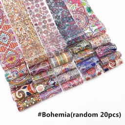 20 Rolls Halloween Nail Foils Gradient Transfer Paper Christmas Nail Art Stickers Stripe Floral Manicure Decals Nails Decoration
