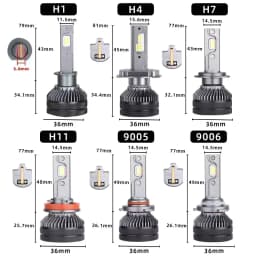 DAWNKNIGHT K5C Led Lamp Double Copper Tube 4300K 110W H7 H4 Led Lights For Car H1 H11 HB3 9005 HB4 9006 Led Headlight Bulb