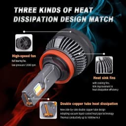 DAWNKNIGHT K5C Led Lamp Double Copper Tube 4300K 110W H7 H4 Led Lights For Car H1 H11 HB3 9005 HB4 9006 Led Headlight Bulb