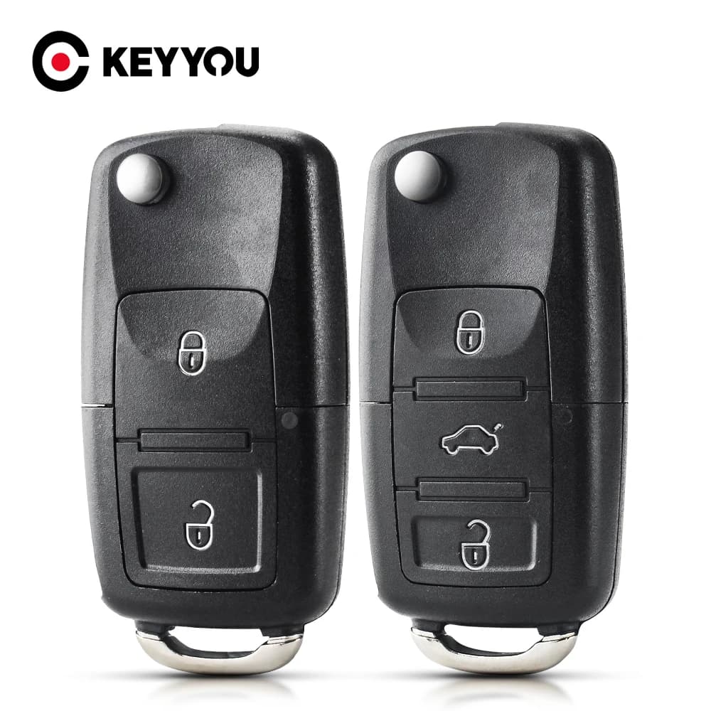 KEYYOU 1PCS For Volkswagen For Vw Jetta Golf Passat Beetle Skoda Seat Polo B5 Folding Car Remote Key Flip Folding Key Shell Case