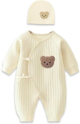 Somenie Boys Girls Bodysuit Newborn Winter Onesie Clothes Cotton Toddler Home Wear  0-6M Thickened Spring and Autumn Clothing