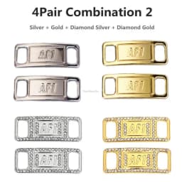 Combination AF1 Diamond Shoe Charms Fashion Laces Buckle Quality Metal Shoelaces Decorations Chapa Air Force 1 Shoes Accessories