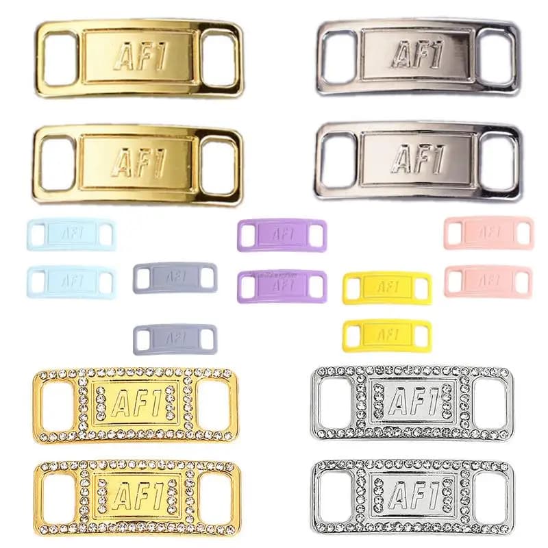 Combination AF1 Diamond Shoe Charms Fashion Laces Buckle Quality Metal Shoelaces Decorations Chapa Air Force 1 Shoes Accessories