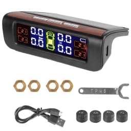 Tire Pressure Monitoring System Temperature Warning New C External Battery Version Sensors Solar TPMS Car Tyre Pressure Monitor