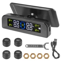 Tire Pressure Monitoring System Temperature Warning New C External Battery Version Sensors Solar TPMS Car Tyre Pressure Monitor