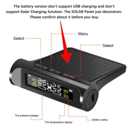 Tire Pressure Monitoring System Temperature Warning New C External Battery Version Sensors Solar TPMS Car Tyre Pressure Monitor