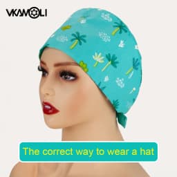 Gorro Clínicos Cartoon Printing Scrubs Caps Surgery Hat Men Nurse Scrubs Cap Pet Clinic Work Hat Medical Scrub Hats