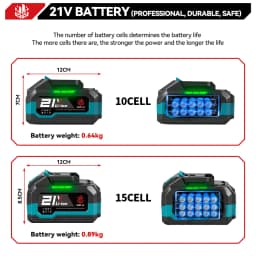 ONEVAN 15000mAh 22500mAh Rechargeable Lithium Ion Battery With Battery Indicator Wrench Power Tool For Makita 18V Battery Pin