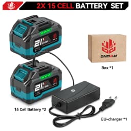 ONEVAN 15000mAh 22500mAh Rechargeable Lithium Ion Battery With Battery Indicator Wrench Power Tool For Makita 18V Battery Pin