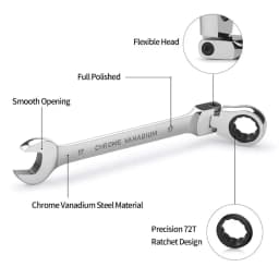 1 Piece Flexible Pivoting Head Ratchet Wrench Spanner Garage Metric hand Tool For auto and Home Repair
