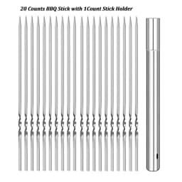 10/20Pcs Stainless Steel Barbecue Skewer Reusable Flat BBQ Needle Stick Barbecue Tools for Outdoor Camping Party Accessories