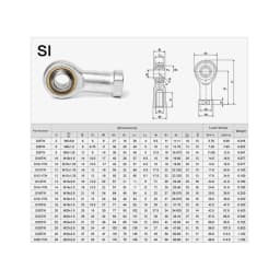 Rod End 5mm6mm8mm10mm12mm Male/Female SA SI T/K POSA8 PHSA8 Ball Joint Metric Threaded Rod End Bearing