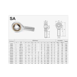 Rod End 5mm6mm8mm10mm12mm Male/Female SA SI T/K POSA8 PHSA8 Ball Joint Metric Threaded Rod End Bearing