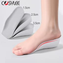 Arch Support Height Increase Insoles Half Pads Orthopedic Breathable Memory Foam 7 Points Lifts Shoe Pads Flat Feet Support