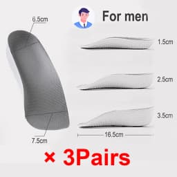 Arch Support Height Increase Insoles Half Pads Orthopedic Breathable Memory Foam 7 Points Lifts Shoe Pads Flat Feet Support