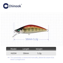 Chinook Sinking Minnowbait Small Trout Minnow Lure 50mm 5.2g Lures for Fishing SwimBait Rap Pike Bass Lurebait