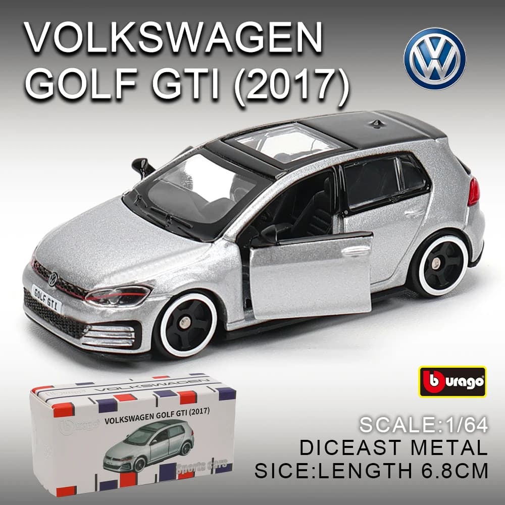 Bburago 1:64 GOLF GT 2017 2020 mustang shelby gt500 Car Model Collection Xmas Gift Toys for Boys Ferrari Benz Volkswagen