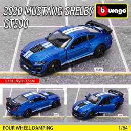 Bburago 1:64 GOLF GT 2017 2020 mustang shelby gt500 Car Model Collection Xmas Gift Toys for Boys Ferrari Benz Volkswagen