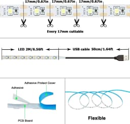 DC 5V USB LED Strips 2835 White Warm White LED Strip Light TV Background Lighting Tape Home Decor Lamp 1- 5m LED String Light