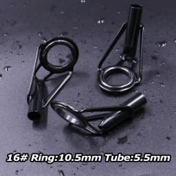 5Pcs Fishing Rod Tip Guides Repair Kit Stainless Steel Frames Ceramics Rings Black Rod Building Guide Eye Building Repair 6#~16#