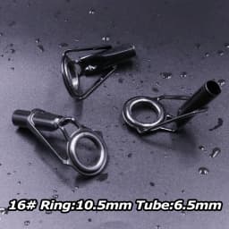 5Pcs Fishing Rod Tip Guides Repair Kit Stainless Steel Frames Ceramics Rings Black Rod Building Guide Eye Building Repair 6#~16#