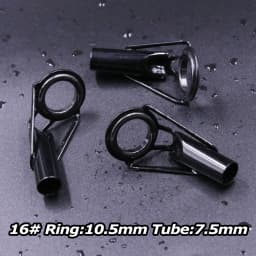 5Pcs Fishing Rod Tip Guides Repair Kit Stainless Steel Frames Ceramics Rings Black Rod Building Guide Eye Building Repair 6#~16#