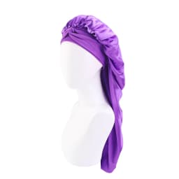 New Women long Oversized elastic satin Bonnet Sleeping Cap with Ribbon Breathable sleeping cap turban sleep Headwear Bandanas