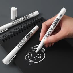 New 1/2/3PCS Waterproof Metal Marker Permanent White Paint Pen Washing Art Painting Graffiti Pens Fabric Wood Leather Marker1MM