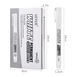 New 1/2/3PCS Waterproof Metal Marker Permanent White Paint Pen Washing Art Painting Graffiti Pens Fabric Wood Leather Marker1MM