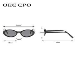 OEC CPO Sexy Small Oval Women's Sunglasses 2023 New Fashion Leopard Brown Hot Sun Glasses Female Retro Colorful Shade Eyeglass