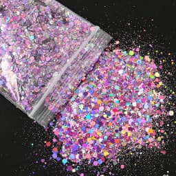 50G Holographic Mixed Hexagon Chunky Glitter Laser Sparkly Iridescent Nail Art Glitter Resin Slice Flake Sequins Nail Decoration