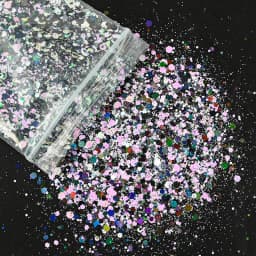 50G Holographic Mixed Hexagon Chunky Glitter Laser Sparkly Iridescent Nail Art Glitter Resin Slice Flake Sequins Nail Decoration