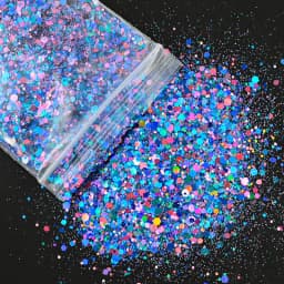 50G Holographic Mixed Hexagon Chunky Glitter Laser Sparkly Iridescent Nail Art Glitter Resin Slice Flake Sequins Nail Decoration
