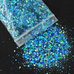 50G Holographic Mixed Hexagon Chunky Glitter Laser Sparkly Iridescent Nail Art Glitter Resin Slice Flake Sequins Nail Decoration