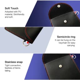 EARDECO Black Mini Hard Headphone Case Portable Earbuds Pouch Box PU Leather Earphone Storage Bag Protective USB Cable Organizer
