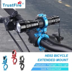 TrustFire HE02 Cycling Clip Clamp Flashlight Mount Holder Universal Mountain Bicycle Bike LED Light Flashlight Mount Holders Set