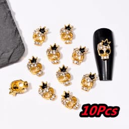 10Pcs Full Glitter Punk Cross Nail Charms 7*11.5cm Silver/Gold Metal Cross Nail Art Decoration 3D Luxury Classic Cross Manicure