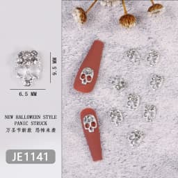 10Pcs Full Glitter Punk Cross Nail Charms 7*11.5cm Silver/Gold Metal Cross Nail Art Decoration 3D Luxury Classic Cross Manicure