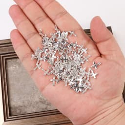 10Pcs Full Glitter Punk Cross Nail Charms 7*11.5cm Silver/Gold Metal Cross Nail Art Decoration 3D Luxury Classic Cross Manicure