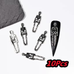 10Pcs Full Glitter Punk Cross Nail Charms 7*11.5cm Silver/Gold Metal Cross Nail Art Decoration 3D Luxury Classic Cross Manicure