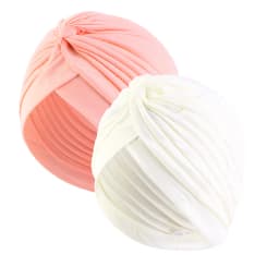 2pcs/lot Stretch Turbans Head Beanie Cover Twisted Pleated Headwrap Assorted Colors Hair Cover Beanie Hats for Women Girls